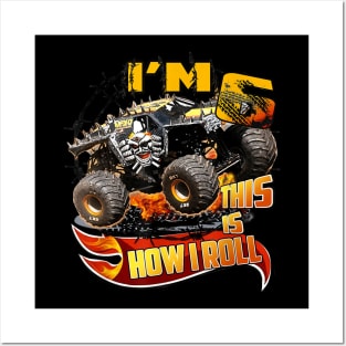 6Th Birthday Boy Monster Truck 6 Years Old For Kids Posters and Art